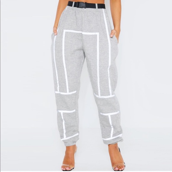 Grey Reflective Stripe Joggers - Picture 3 of 4